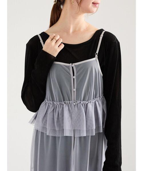 Te chichi（テチチ）の「前後2WAYシアーフロッキープルオーバー（Tシャツ/カットソー・レディース・グレー/オフホワイト/ブラック・F）」の8枚目の写真