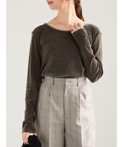 Te chichi（テチチ）の「前後2WAYシアーフロッキープルオーバー（Tシャツ/カットソー・レディース・グレー/オフホワイト/ブラック・F）」の11枚目の写真