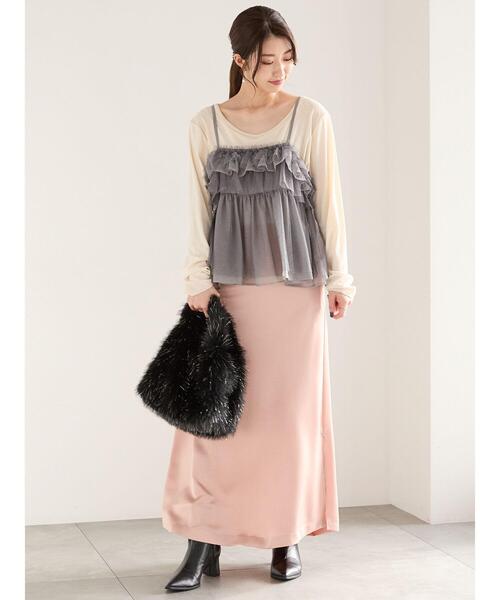 Te chichi（テチチ）の「前後2WAYシアーフロッキープルオーバー（Tシャツ/カットソー・レディース・グレー/オフホワイト/ブラック・F）」の12枚目の写真