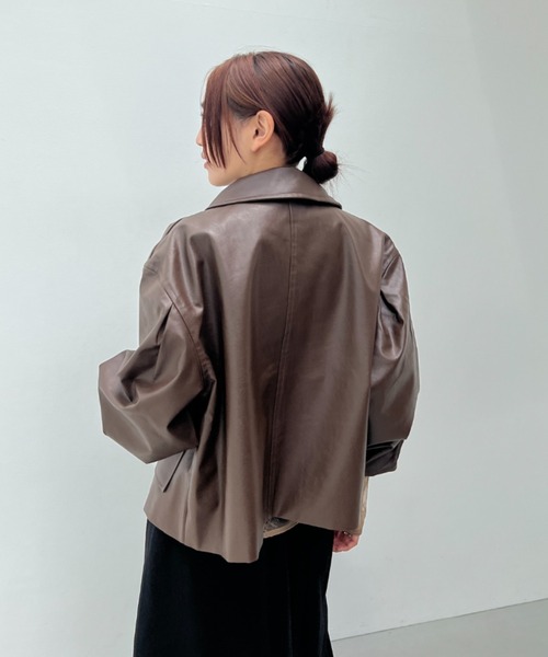 y/m（イム）の「フェイクレザーボリュームスリーブブルゾン（ブルゾン