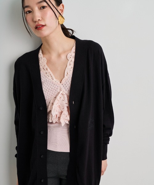 THEATRE PRODUCTS（シアタープロダクツ）の「THEATREPRODUCTSシンボルマーク刺繍カーディガン（カーディガン/ボレロ・レディース・ホワイト/ブラック/グレー・FREE）」の8枚目の写真