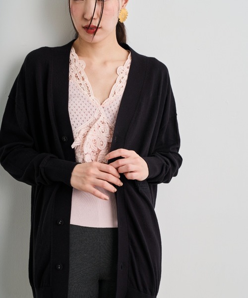 THEATRE PRODUCTS（シアタープロダクツ）の「THEATREPRODUCTSシンボルマーク刺繍カーディガン（カーディガン/ボレロ・レディース・ホワイト/ブラック/グレー・FREE）」の9枚目の写真