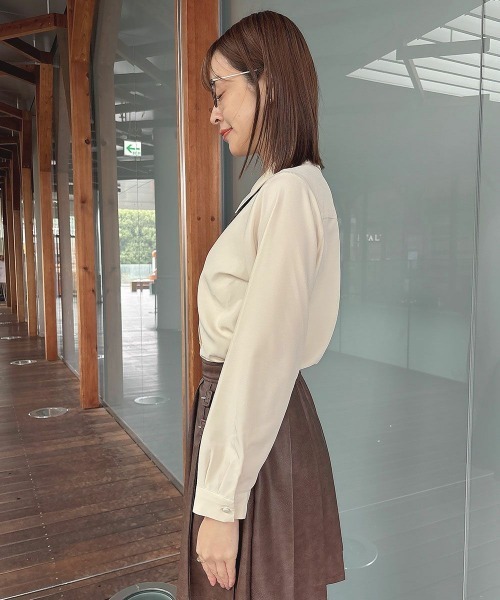 F i.n.t（フィント）の「【セットアップ対応】チェックネクタイ付き長袖シャツ/fint（シャツ/ブラウス・レディース・アイボリー/ベージュ・FREE）」の8枚目の写真