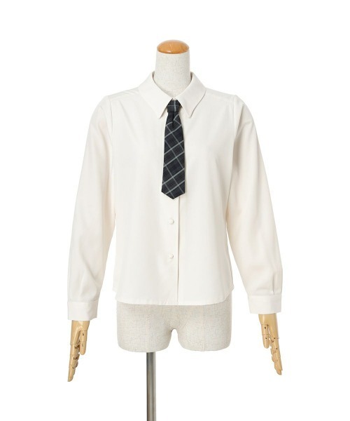 F i.n.t（フィント）の「【セットアップ対応】チェックネクタイ付き長袖シャツ/fint（シャツ/ブラウス・レディース・アイボリー/ベージュ・FREE）」の12枚目の写真