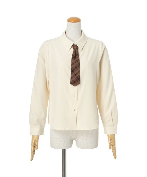 F i.n.t（フィント）の「【セットアップ対応】チェックネクタイ付き長袖シャツ/fint（シャツ/ブラウス・レディース・アイボリー/ベージュ・FREE）」の13枚目の写真