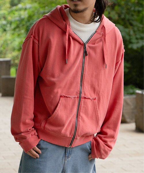 VENCEEXCHANGE(ヴァンスエクスチェンジ)の「裏毛ピグメントジップパーカー(パーカー・メンズ・レッド/チャコール/カーキ・L/M)」の14枚目の写真