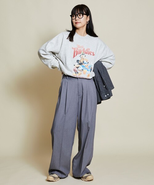 FREAK'S STORE(フリークスストア)の「限定展開 DISNEY ディズニー/別注 ビッグシルエット クルーネック プリントスウェット/Best Buddies(スウェット・メンズ・ネイビー/チャコールグレー/グレー・MEDIUM/SMALL/LARGE)」の20枚目の写真