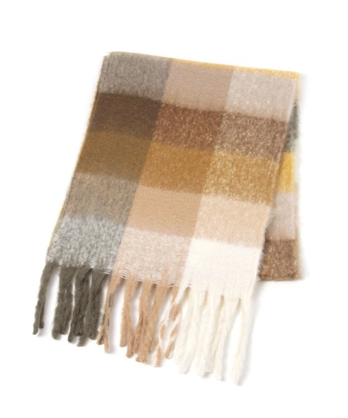 GLOBAL WORK(グローバルワーク)の「静電軽減チェックストール/145521(マフラー・レディース・イエロー/ブラック/ブルー/パープル/オレンジ・ONE SIZE)」の17枚目の写真