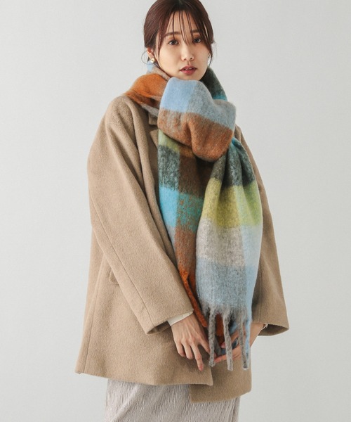 GLOBAL WORK(グローバルワーク)の「静電軽減チェックストール/145521(マフラー・レディース・イエロー/ブラック/ブルー/パープル/オレンジ・ONE SIZE)」の14枚目の写真