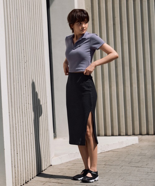 NIKE（ナイキ）の「《セットアップ対応商品》ナイキ スポーツウェア チルリブ ウィメンズ スリム ミディ スカート / Nike Sportswear Chill Rib Women's Slim Midi Skirt FQ1637-010 Black（スカート・レディース・ブラック・M/L/2XL/XL/XS/S）」の7枚目の写真