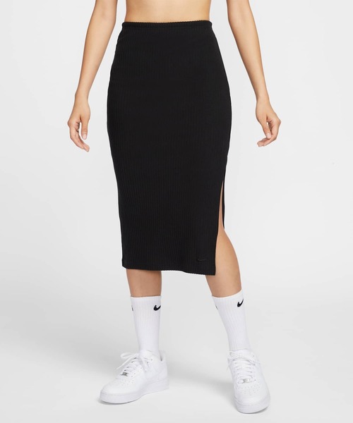 NIKE（ナイキ）の「《セットアップ対応商品》ナイキ スポーツウェア チルリブ ウィメンズ スリム ミディ スカート / Nike Sportswear Chill Rib Women's Slim Midi Skirt FQ1637-010 Black（スカート・レディース・ブラック・M/L/2XL/XL/XS/S）」の6枚目の写真