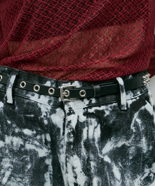 AIVER（アイバー）の「AIVER　2連スタッズレザーベルト（ベルト・メンズ・ブラック・LARGE/SMALL）」の2枚目の写真