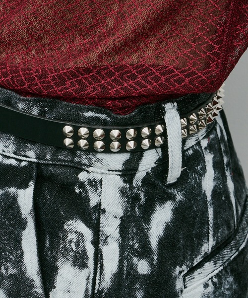 AIVER（アイバー）の「AIVER　2連スタッズレザーベルト（ベルト・メンズ・ブラック・LARGE/SMALL）」の5枚目の写真