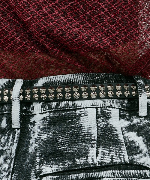 AIVER（アイバー）の「AIVER　2連スタッズレザーベルト（ベルト・メンズ・ブラック・LARGE/SMALL）」の6枚目の写真