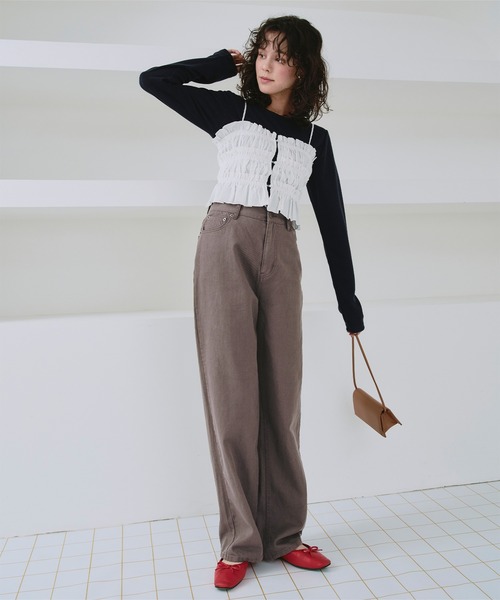 ストレートデニムパンツ ワンフォークロージング 1111clothing デニムパンツ ストレート