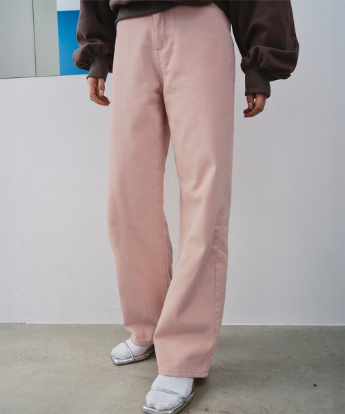 titivate(ティティベイト)の「ドット/カラーストレートデニムパンツ(デニムパンツ・レディース・アイボリー/ブルー系その他/ブラウン/ピンク・SP/S/M/L)」の1枚目の写真