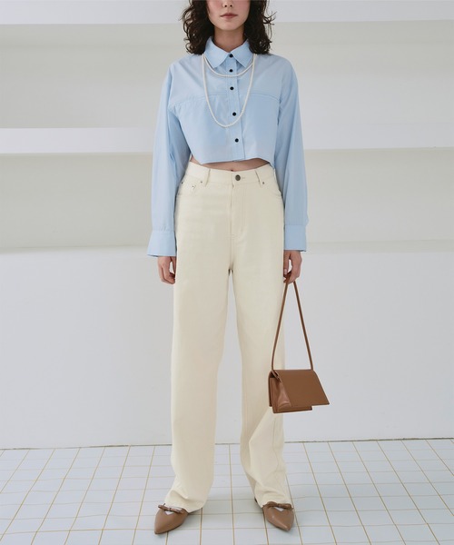 titivate(ティティベイト)の「ドット/カラーストレートデニムパンツ(デニムパンツ・レディース・アイボリー/ブルー系その他/ブラウン/ピンク・SP/S/M/L)」の2枚目の写真