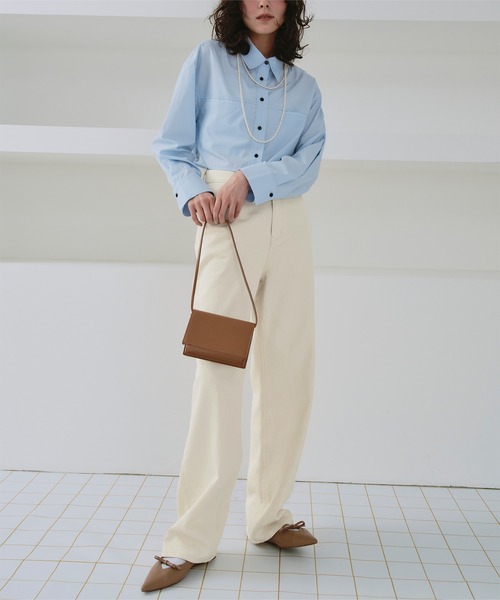 titivate(ティティベイト)の「ドット/カラーストレートデニムパンツ(デニムパンツ・レディース・アイボリー/ブルー系その他/ブラウン/ピンク・SP/S/M/L)」の5枚目の写真