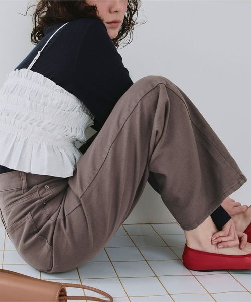 titivate(ティティベイト)の「ドット/カラーストレートデニムパンツ(デニムパンツ・レディース・アイボリー/ブルー系その他/ブラウン/ピンク・SP/S/M/L)」の15枚目の写真