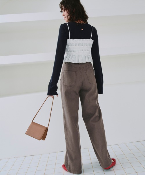 titivate(ティティベイト)の「ドット/カラーストレートデニムパンツ(デニムパンツ・レディース・アイボリー/ブルー系その他/ブラウン/ピンク・SP/S/M/L)」の16枚目の写真