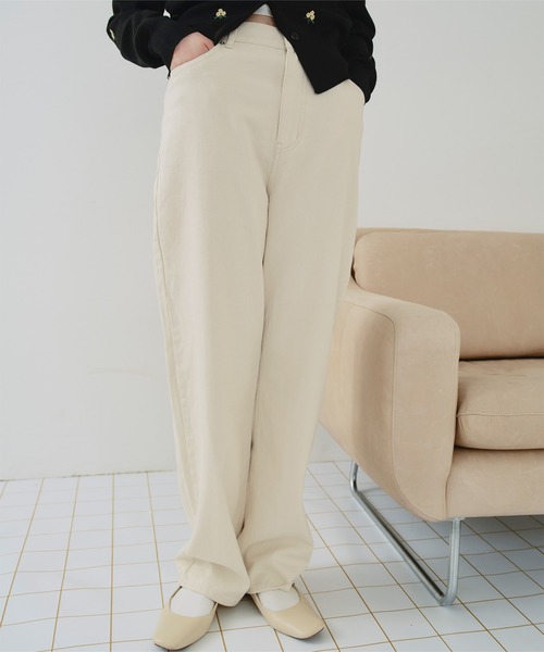 titivate(ティティベイト)の「ドット/カラーストレートデニムパンツ(デニムパンツ・レディース・アイボリー/ブルー系その他/ブラウン/ピンク・SP/S/M/L)」の10枚目の写真