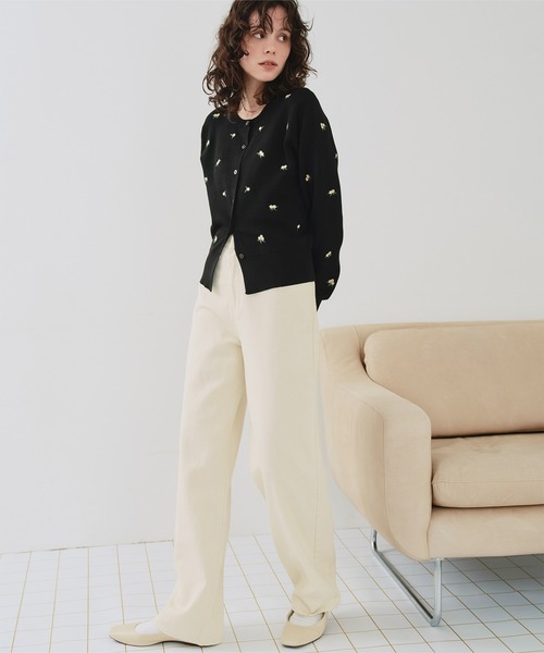 titivate(ティティベイト)の「ドット/カラーストレートデニムパンツ(デニムパンツ・レディース・アイボリー/ブルー系その他/ブラウン/ピンク・SP/S/M/L)」の11枚目の写真