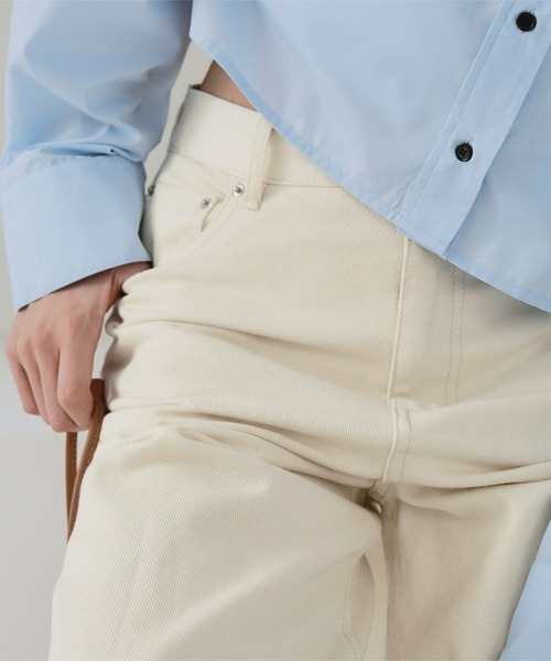 titivate(ティティベイト)の「ドット/カラーストレートデニムパンツ(デニムパンツ・レディース・アイボリー/ブルー系その他/ブラウン/ピンク・SP/S/M/L)」の7枚目の写真