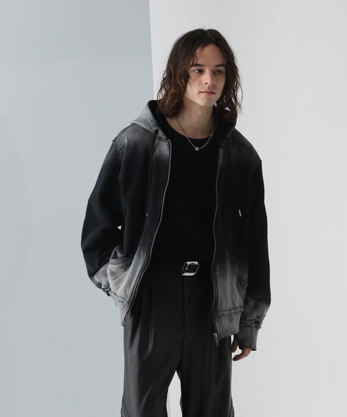 HARE(ハレ)の「グラデブリーチZIPパーカー(HARE)(パーカー・メンズ・ブラック/パープル・FREE)」の22枚目の写真