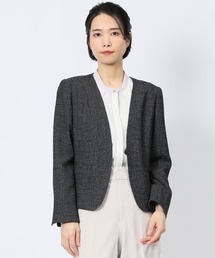 m.f.editorial（エムエフエディトリアル）の「【ストレッチ】m.f.エディトリアルレディース スラブシャーク カラーレスジャケット（ノーカラーコート）」