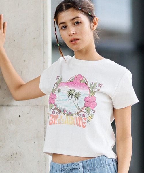 BILLABONG（ビラボン）の「BILLABONG/ビラボン ミニTシャツ BF013-215（Tシャツ/カットソー・レディース・イエロー/パープル/ブラック×ホワイト/ホワイト×ピンク・L/M）」の2枚目の写真