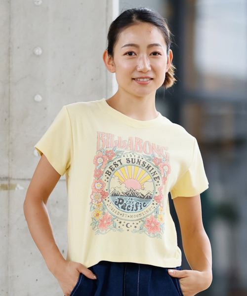 BILLABONG（ビラボン）の「BILLABONG/ビラボン ミニTシャツ BF013-215（Tシャツ/カットソー・レディース・イエロー/パープル/ブラック×ホワイト/ホワイト×ピンク・L/M）」の14枚目の写真