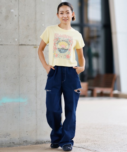 BILLABONG（ビラボン）の「BILLABONG/ビラボン ミニTシャツ BF013-215（Tシャツ/カットソー・レディース・イエロー/パープル/ブラック×ホワイト/ホワイト×ピンク・L/M）」の17枚目の写真