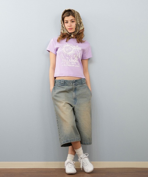 BILLABONG（ビラボン）の「BILLABONG/ビラボン ミニTシャツ BF013-215（Tシャツ/カットソー・レディース・イエロー/パープル/ブラック×ホワイト/ホワイト×ピンク・L/M）」の22枚目の写真