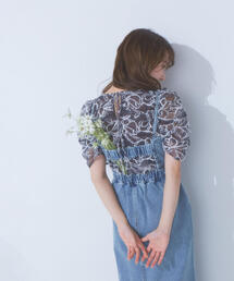 NATURAL BEAUTY BASIC | ◇ラウンドカットベアデニムワンピース(ワンピース)