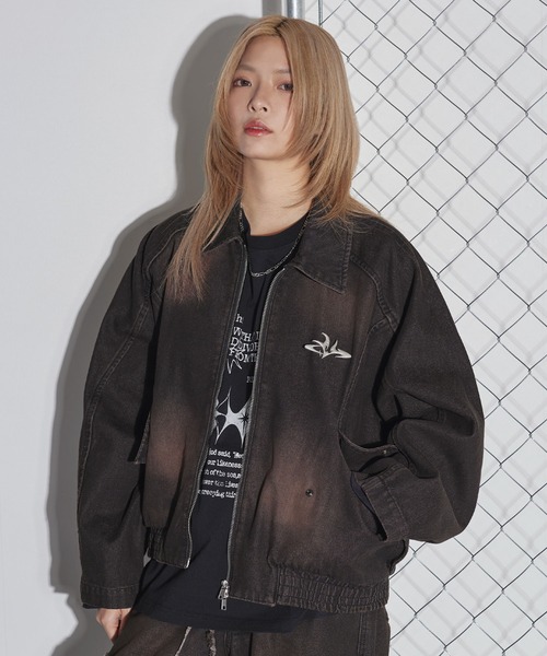 MSG(エムエスジー)の「12ozヴィンテージライクジップアップショートデニムブルゾン【UNISEX】(デニムジャケット・メンズ・レッド/ブラウン/ブラック・S/M/L/XL)」の9枚目の写真