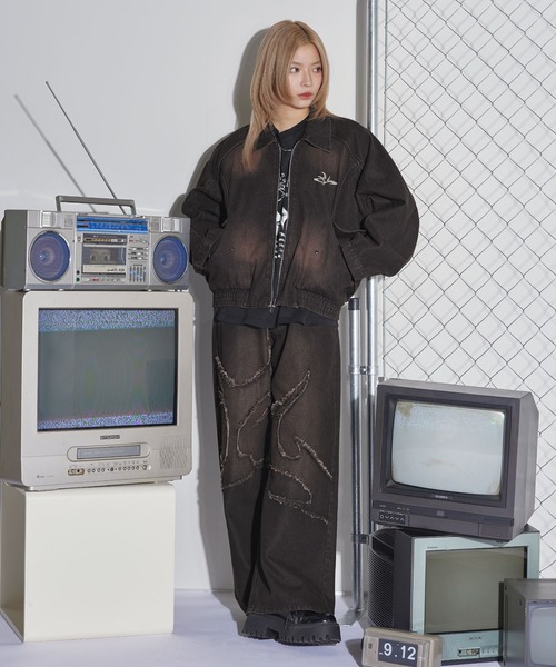 MSG(エムエスジー)の「12ozヴィンテージライクジップアップショートデニムブルゾン【UNISEX】(デニムジャケット・メンズ・レッド/ブラウン/ブラック・S/M/L/XL)」の10枚目の写真
