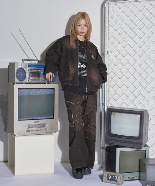 MSG(エムエスジー)の「12ozヴィンテージライクジップアップショートデニムブルゾン【UNISEX】(デニムジャケット・メンズ・レッド/ブラウン/ブラック・S/M/L/XL)」の12枚目の写真