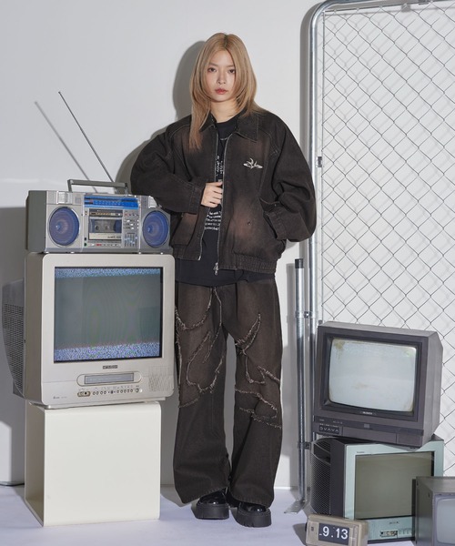 MSG(エムエスジー)の「12ozヴィンテージライクジップアップショートデニムブルゾン【UNISEX】(デニムジャケット・メンズ・レッド/ブラウン/ブラック・S/M/L/XL)」の13枚目の写真