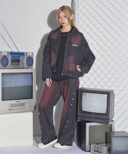 MSG(エムエスジー)の「12ozヴィンテージライクジップアップショートデニムブルゾン【UNISEX】(デニムジャケット・メンズ・レッド/ブラウン/ブラック・S/M/L/XL)」の19枚目の写真