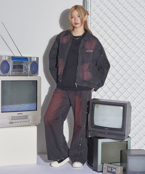 MSG(エムエスジー)の「12ozヴィンテージライクジップアップショートデニムブルゾン【UNISEX】(デニムジャケット・メンズ・レッド/ブラウン/ブラック・S/M/L/XL)」の20枚目の写真
