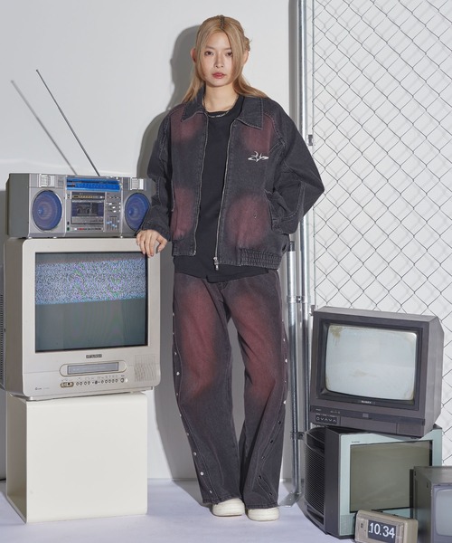 MSG(エムエスジー)の「12ozヴィンテージライクジップアップショートデニムブルゾン【UNISEX】(デニムジャケット・メンズ・レッド/ブラウン/ブラック・S/M/L/XL)」の21枚目の写真