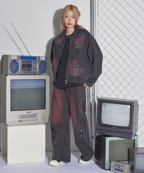 MSG(エムエスジー)の「12ozヴィンテージライクジップアップショートデニムブルゾン【UNISEX】(デニムジャケット・メンズ・レッド/ブラウン/ブラック・S/M/L/XL)」の22枚目の写真