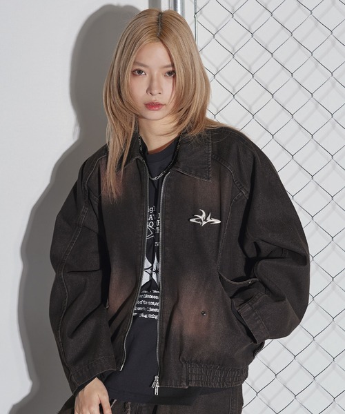 MSG(エムエスジー)の「12ozヴィンテージライクジップアップショートデニムブルゾン【UNISEX】(デニムジャケット・メンズ・レッド/ブラウン/ブラック・S/M/L/XL)」の4枚目の写真