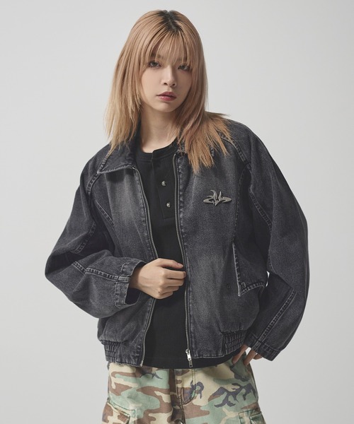 12ozヴィンテージライクジップアップショートデニムブルゾン【UNISEX