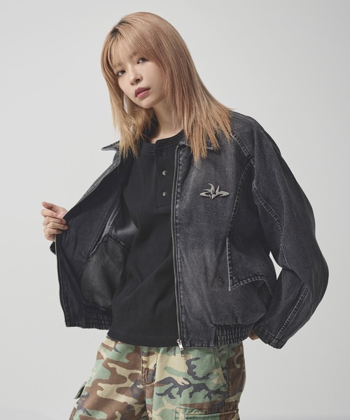 12ozヴィンテージライクジップアップショートデニムブルゾン【UNISEX
