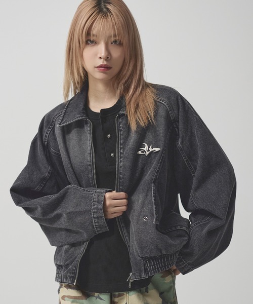 12ozヴィンテージライクジップアップショートデニムブルゾン【UNISEX