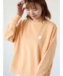 ハート刺繍裏毛スウェット