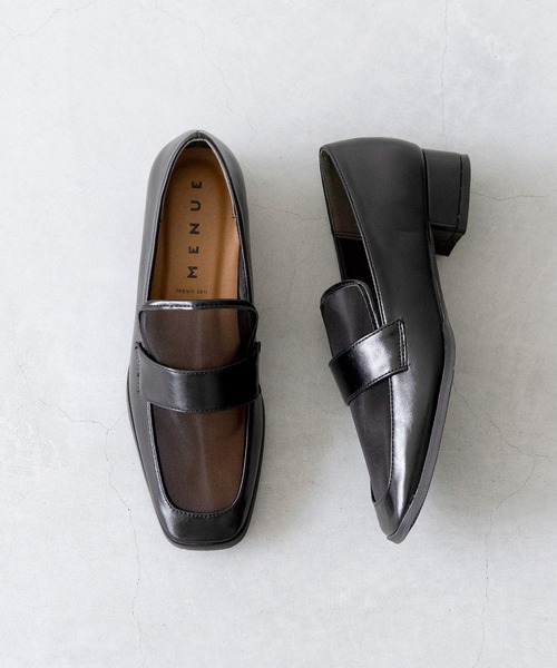 menue（メヌエ）の「スクエアトゥ チュール ローファー（ローファー・レディース・ダークブラウン/ブラック・41/40/39/38/37/36/35/34）」の8枚目の写真