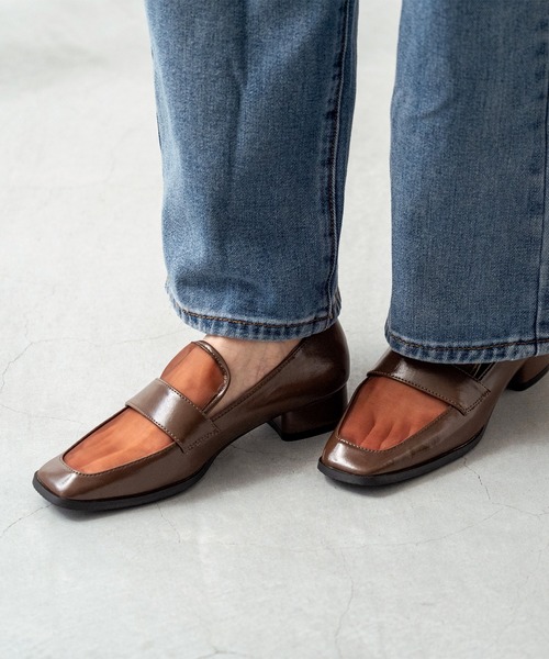 menue（メヌエ）の「スクエアトゥ チュール ローファー（ローファー・レディース・ダークブラウン/ブラック・41/40/39/38/37/36/35/34）」の13枚目の写真