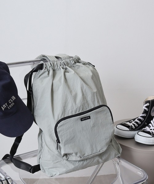 ROOTOTE（ルートート）の「ROOTOTE　パッカブル3WAYトート＆ショルダー＆バックパック（トートバッグ・レディース・コーラル/グレー/グリーン/ブラック/クリーム・FREE）」の3枚目の写真